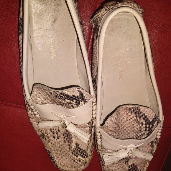 Cole Haan Snakeskin Leather Ladies Driving Flats with tassel 8.5 Fabulous Shape! - Picture 6 of 9